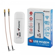 4G модем VEGATEL M24 Wi-Fi роутер c пигтейлами SMA, белый