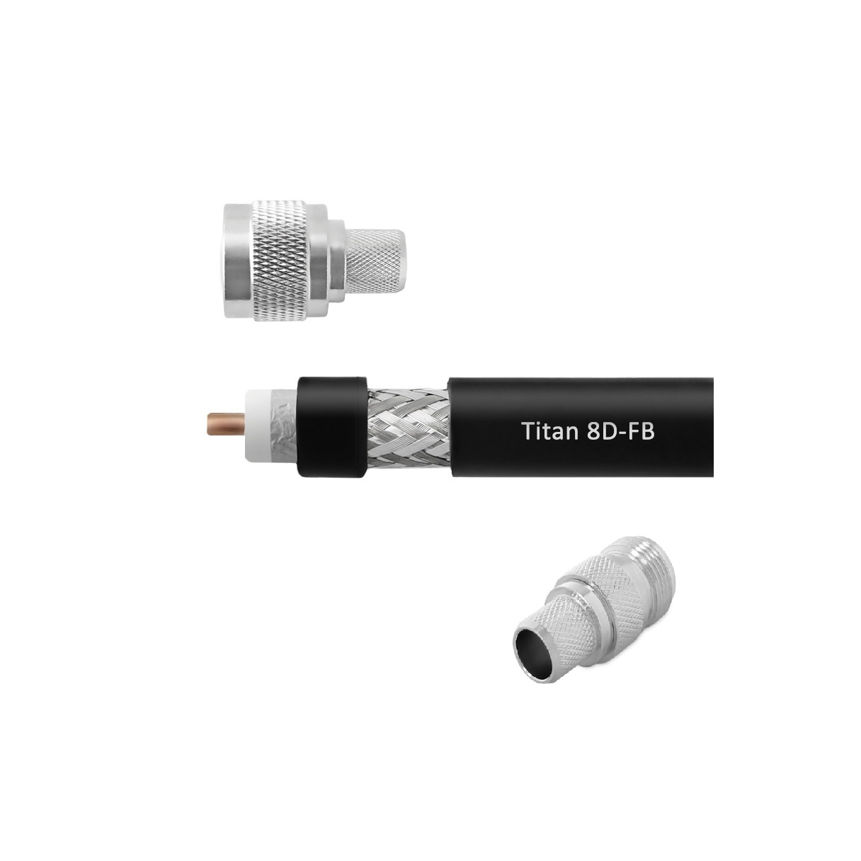 Кабельная сборка 8D/FB (Titan, черный) (N-male - N-female)