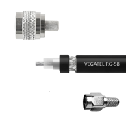 Кабельная сборка VEGATEL RG-58 A/U Сu (ГОСТ, PVC, многожильный, черный) (SMA-male - N-male)