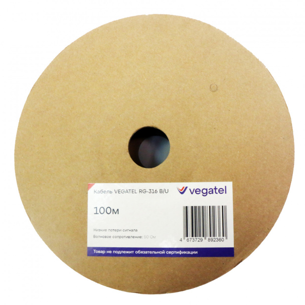 Кабель коаксиальный VEGATEL RG-316 B/U