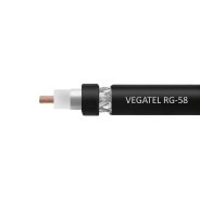 Кабель коаксиальный VEGATEL RG-58 A/U (ГОСТ, PVC, черный) бухта 100м